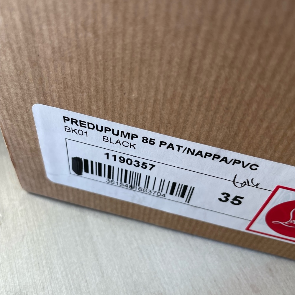 christian louboutin predupump black leather stiletto 85mm sz 35 pump - Picture 6 of 9